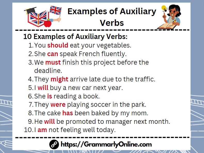 20 Examples Of Auxiliary Verbs In Sentences Grammarly Online