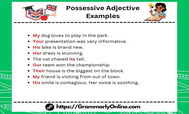 10 Examples Of Possessive Adjectives