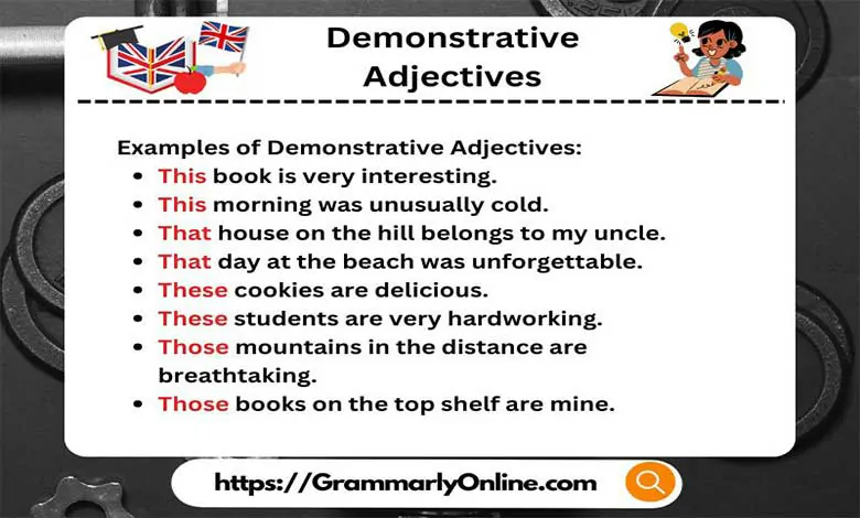 10 Examples of Demonstrative Adjectives