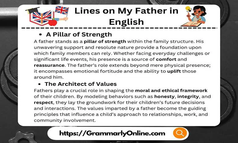 10 Lines on My Father in English