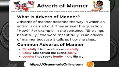 Adverb of Manner English grammar