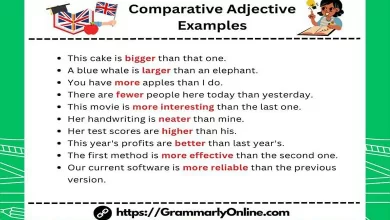 Comparative Adjective Examples