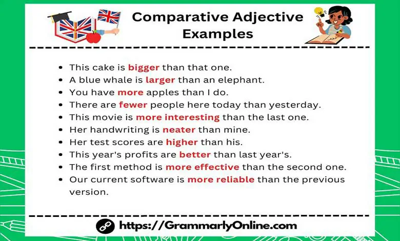 Comparative Adjective Examples