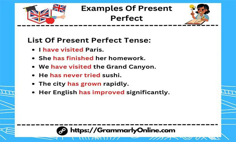 Examples Of Present Perfect Tense