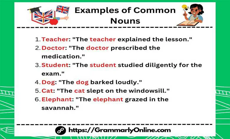 What Are 10 Examples of Common Nouns