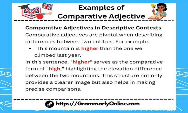 10 Examples of Comparative Adjective Sentences