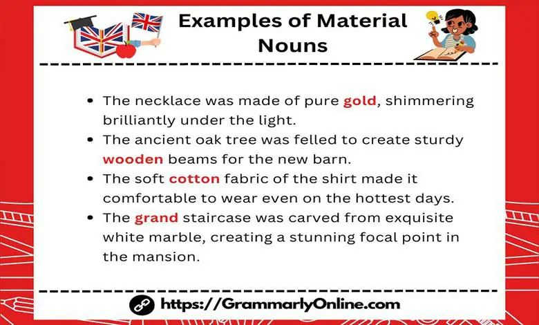 10 Examples of Material Nouns In A Sentence