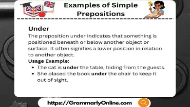 10 Examples of Simple Prepositions