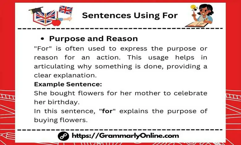 10 Sentences Using For & For Sentence Examples