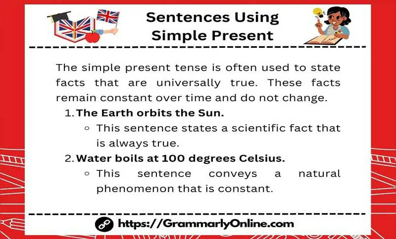 10 Sentences Using Simple Present Tense