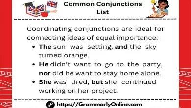 100 Common Conjunctions List in English