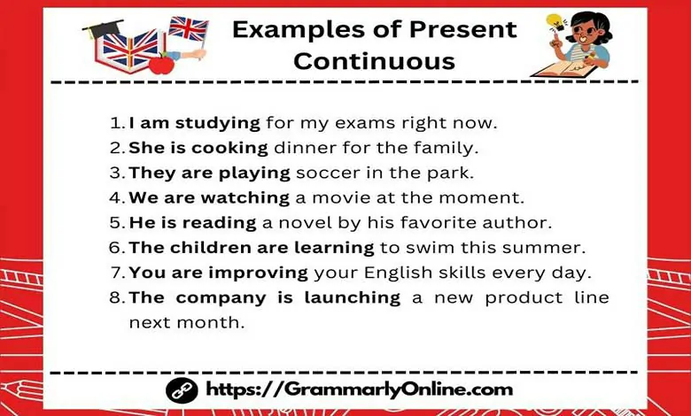 20 Examples of Present Continuous Tense Sentences