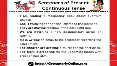 20 Sentences of Present Continuous Tense