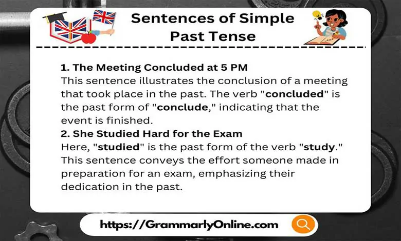 20 Sentences of Simple Past Tense Examples