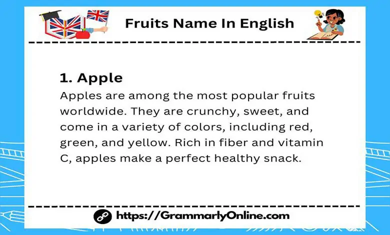 50 Fruits Name In English