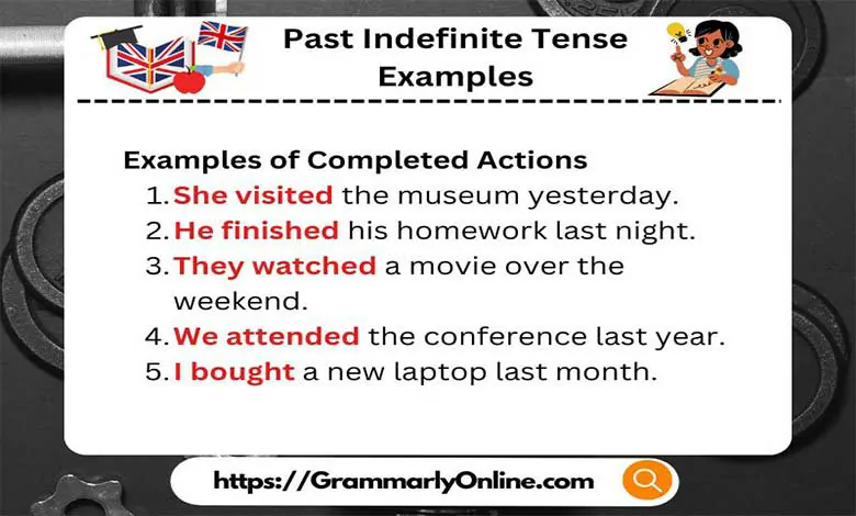 50 Past Indefinite Tense Examples