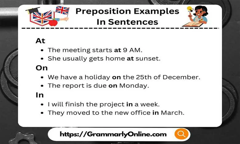 50 Preposition Examples In Sentences