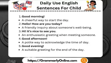 80+ Daily Use English Sentences For Child