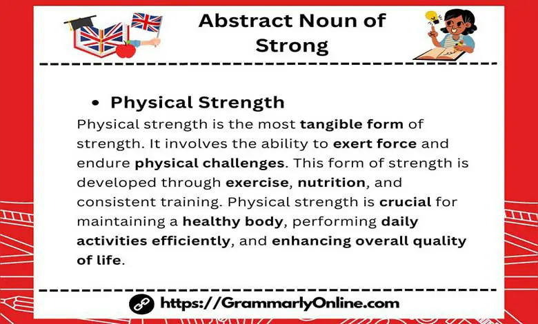 Abstract Noun of Strong