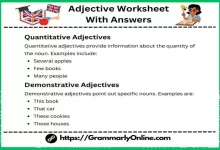 Adjective Worksheet With Answers