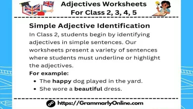 Adjectives Worksheets For Class 2, 3, 4, 5