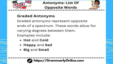 Antonyms List Of Opposite Words In English