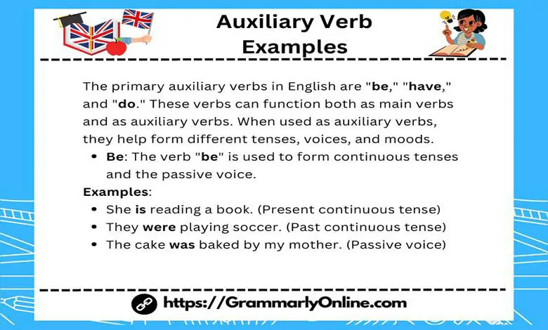 Auxiliary Verb Examples Sentences