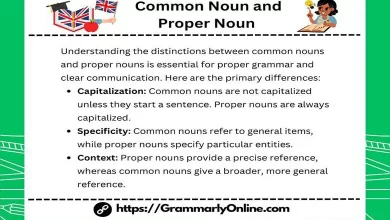 Common Noun and Proper Noun Examples