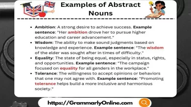 Examples of Abstract Nouns Meaning & Sentences