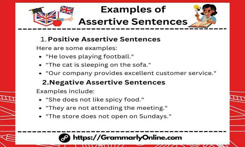 Examples of Assertive or Declarative Sentences