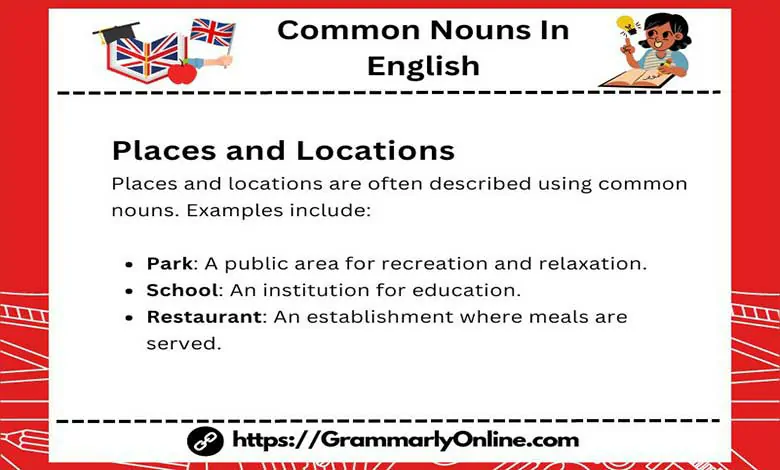 Examples of Common Nouns In English