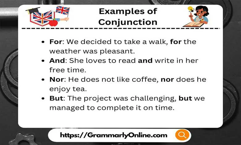 Examples of Conjunction in a Sentences