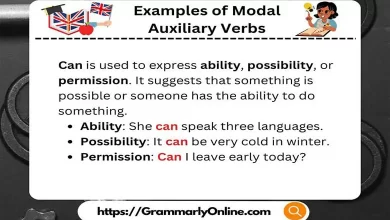 Examples of Modal Auxiliary Verbs