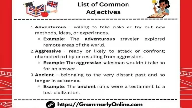 List of 100 Common Adjectives