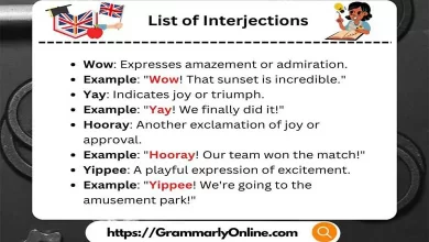 List of Interjections in English