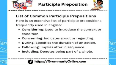 Participle Preposition Definition, List & Examples