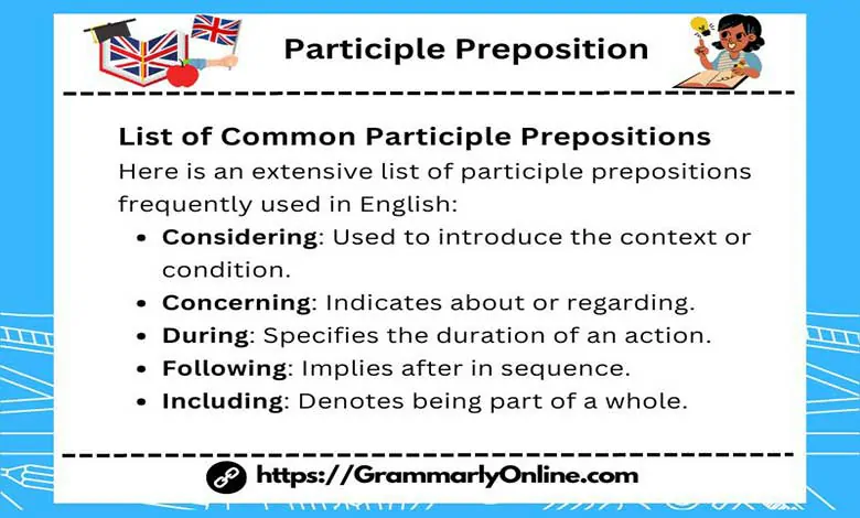 Participle Preposition Definition, List & Examples