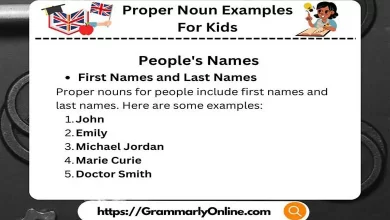 Proper Noun Examples For Kids