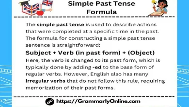 Simple Past Tense Formula